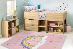 RugsX Bambino 41870 Washing Carpet Ballerina, Rainbow For Children Anti-Slip - Pink 120X170 Cm - thumbnail 1