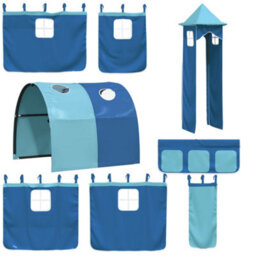Berkfield Bunk Bed Without Mattress With Slide And Curtains Blue 90X200 Cm - thumbnail 6
