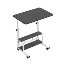 Black Height Adjustable Mobile Computer Desk Metal Frame Study Writing Table - thumbnail 4