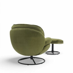 Velvet Sage Green Azura Swivel Accent Chair With Footstool - thumbnail 7