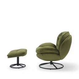 Velvet Sage Green Azura Swivel Accent Chair With Footstool - thumbnail 6