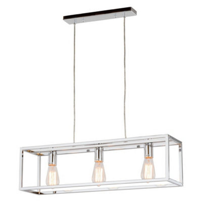 Luminosa Lighting Luminosa Industrial And Retro Hanging Pendant Chrome 3 Light , E27 - image 1