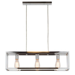 Luminosa Lighting Luminosa Industrial And Retro Hanging Pendant Chrome 3 Light , E27 - thumbnail 3