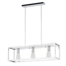 Luminosa Lighting Luminosa Industrial And Retro Hanging Pendant Chrome 3 Light , E27 - thumbnail 2