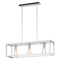 Luminosa Lighting Luminosa Industrial And Retro Hanging Pendant Chrome 3 Light , E27 - thumbnail 1