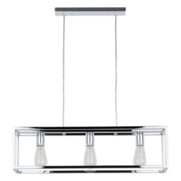 Luminosa Lighting Luminosa Industrial And Retro Hanging Pendant Chrome 3 Light , E27 - thumbnail 4