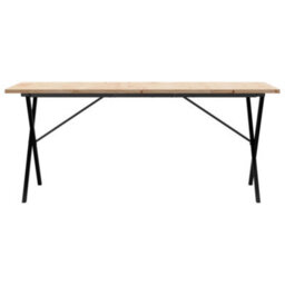 Berkfield Dining Table X-Frame 180X90X75.5 Cm Solid Wood Pine And Steel - thumbnail 4