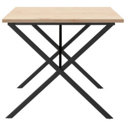 Berkfield Dining Table X-Frame 180X90X75.5 Cm Solid Wood Pine And Steel - thumbnail 5