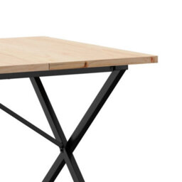 Berkfield Dining Table X-Frame 180X90X75.5 Cm Solid Wood Pine And Steel - thumbnail 7