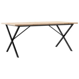 Berkfield Dining Table X-Frame 180X90X75.5 Cm Solid Wood Pine And Steel - thumbnail 2