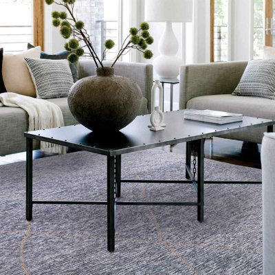 Ice Blue Geometric Modern Rug Easy To Clean Living Room And Bedroom-160Cm X 230Cm - image 1
