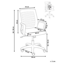 Beliani Scandinavian Office Chair Radiant Pink - thumbnail 3