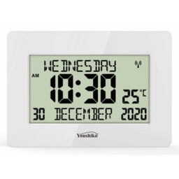Youshiko Radio Controlled Lcd Wall Clock (Official Uk) W/ Auto Set Up, Day/date/month. Ideal For Dementia & Alzheimer's. Silent & Large. - thumbnail 1