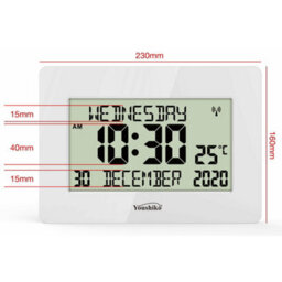 Youshiko Radio Controlled Lcd Wall Clock (Official Uk) W/ Auto Set Up, Day/date/month. Ideal For Dementia & Alzheimer's. Silent & Large. - thumbnail 5