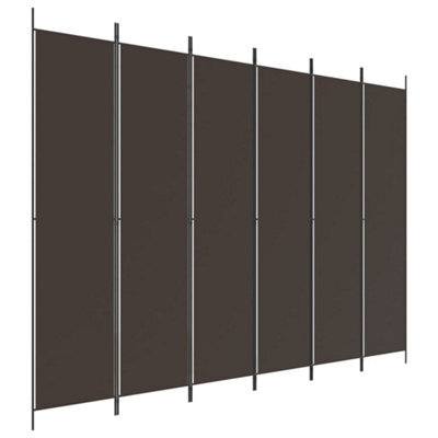 Berkfield Durable 6-Panel Room Divider Brown 300X220 Cm Fabric - image 1