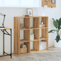 Berkfield Bookcase Artisian Oak 102X32X102 Cm Engineered Wood - thumbnail 3