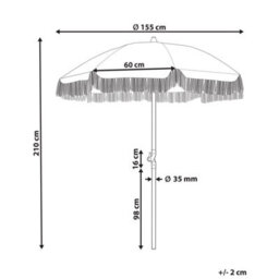 Wyld And Coco 150Cm Round Tilting Parasol - Light Blue Uv-Resistant Recycled Polyester Canopy, Beech Wood Pole - thumbnail 3