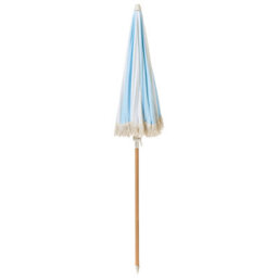 Wyld And Coco 150Cm Round Tilting Parasol - Light Blue Uv-Resistant Recycled Polyester Canopy, Beech Wood Pole - thumbnail 6