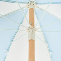 Wyld And Coco 150Cm Round Tilting Parasol - Light Blue Uv-Resistant Recycled Polyester Canopy, Beech Wood Pole - thumbnail 9