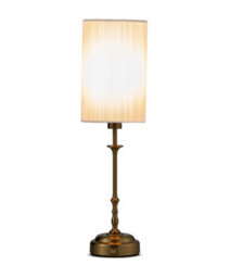 Lighting Supermarket Florence Rechargeable Antique Brass Table Lamp With Tall Ivory String Shade - thumbnail 2