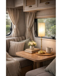 Lighting Supermarket Florence Rechargeable Antique Brass Table Lamp With Tall Ivory String Shade - thumbnail 8