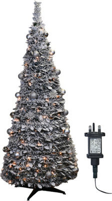 Xmas Haus 2.1M Pre-Lit 200Ww Led Popup Silver Decor Xmas Tree - image 1