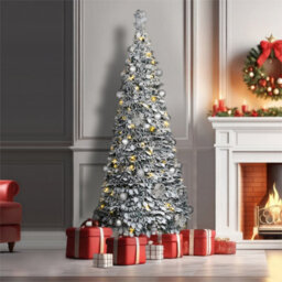 Xmas Haus 2.1M Pre-Lit 200Ww Led Popup Silver Decor Xmas Tree - thumbnail 8
