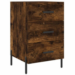 Berkfield Bedside Cabinet Smoked Oak 40X40X66 Cm Engineered Wood - thumbnail 2