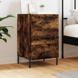 Berkfield Bedside Cabinet Smoked Oak 40X40X66 Cm Engineered Wood - thumbnail 1