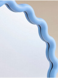 Deenz Wiggle Wall Mounted Playful Mirror Wavy Frame Contemporary Bordered Glass/plastic Circular Light Blue 50Cm - thumbnail 3
