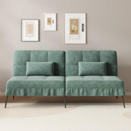 Comhoma Fabric Sofa Bed 3 Seater Upgraded Frame 5-Gear Back Angle Adjustable Futon Sofa, Corduroy, Olive Green - thumbnail 9