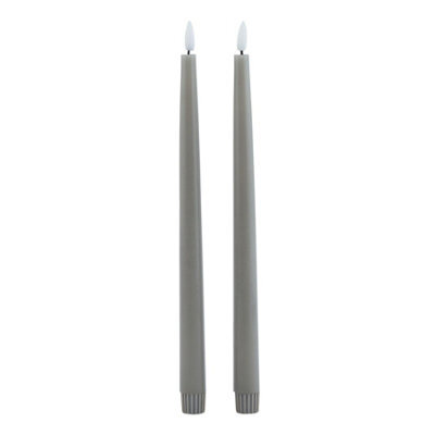 Hill Interiors Luxe Collection Electric Candle (Pack Of 2) Grey (25Cm X 2Cm X 2Cm) - image 1