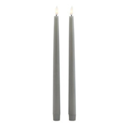 Hill Interiors Luxe Collection Electric Candle (Pack Of 2) Grey (25Cm X 2Cm X 2Cm) - thumbnail 3