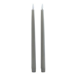Hill Interiors Luxe Collection Electric Candle (Pack Of 2) Grey (25Cm X 2Cm X 2Cm) - thumbnail 1