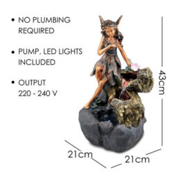 Geezy Fairy Water Feature Outdoor Indoor Led Fountain Waterfall Garden Decor - thumbnail 7