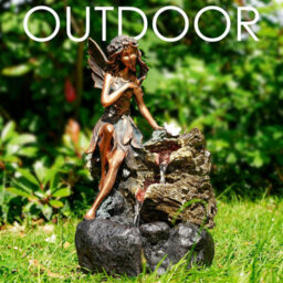 Geezy Fairy Water Feature Outdoor Indoor Led Fountain Waterfall Garden Decor - thumbnail 2