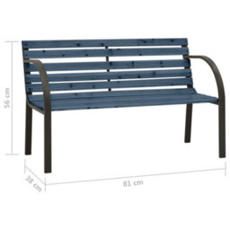 Berkfield Children Garden Bench 81 Cm Chinese Fir Wood Grey - thumbnail 6