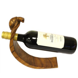 Serenityy Balance Wine Holder Turtle - Handmade Suar Wood Bottle Stand, Natural Brown Gloss Finish, Decorative Tabletop Display - thumbnail 2