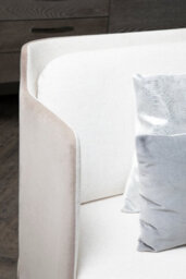 Orsina Two-Seater Sofa,white Upholstered Couch With Silver Legs,thick Padded Sofa Seat,ideal For Outdoor Patio - thumbnail 4