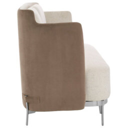 Orsina Two-Seater Sofa,white Upholstered Couch With Silver Legs,thick Padded Sofa Seat,ideal For Outdoor Patio - thumbnail 5