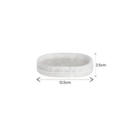 Showerdrape Bianco Frost Onyx White Bathroom Accessory Set - Soap Dish & Toothbrush Holder - thumbnail 5