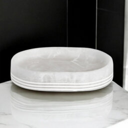 Showerdrape Bianco Frost Onyx White Bathroom Accessory Set - Soap Dish & Toothbrush Holder - thumbnail 3