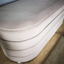 Home Source Cake Light Grey Velvet Single Storage Ottoman - thumbnail 7