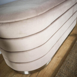Home Source Cake Light Grey Velvet Single Storage Ottoman - thumbnail 8