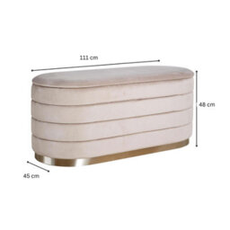 Home Source Cake Light Grey Velvet Single Storage Ottoman - thumbnail 9