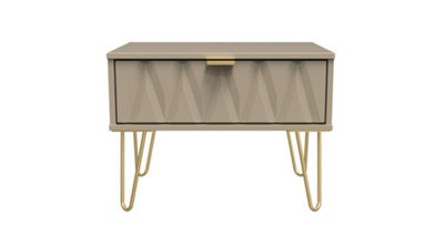 Dallas 1 Drawer Wide Side Table In Mushroom (Ready Assembled) - image 1