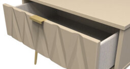 Dallas 1 Drawer Wide Side Table In Mushroom (Ready Assembled) - thumbnail 5