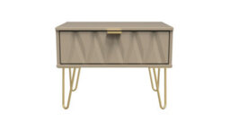 Dallas 1 Drawer Wide Side Table In Mushroom (Ready Assembled)