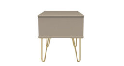 Dallas 1 Drawer Wide Side Table In Mushroom (Ready Assembled) - thumbnail 2