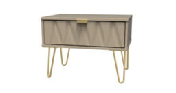 Dallas 1 Drawer Wide Side Table In Mushroom (Ready Assembled) - thumbnail 3